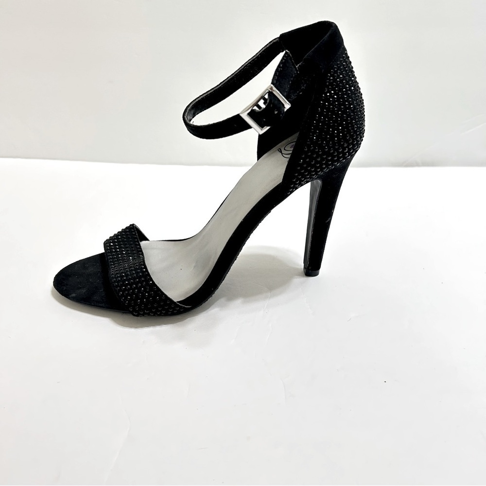 My Delicious Women’s ankle strap open toe stiletto heel black size 8